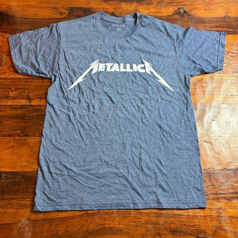 Metallica Band Tee‎ Men's M Blue Graphic Print Short Sleeve T-Shirt